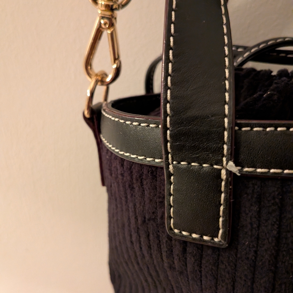 Frances Valentine BLK CORDUROY Small Bucket Bag - Picture 4 of 6